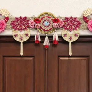 Exclusive Lotus floral pink toran (45 inch)