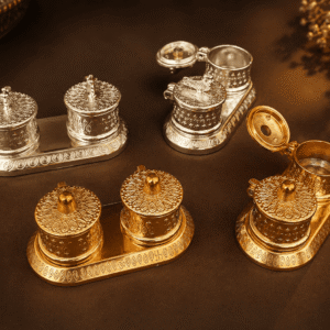 Metal box kumkum holder (1 piece)