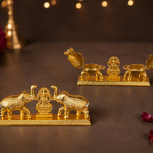 Metal elephant kumkum holder (1 piece)