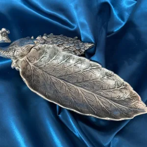 Royal Radiance Metal Oxidized Peacock Tray