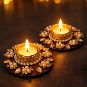 Pearl & crystal tealights (1 PIECE)