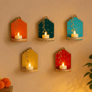 vine design jharokha tealight holders (hanging) (Set of 5 pieces)