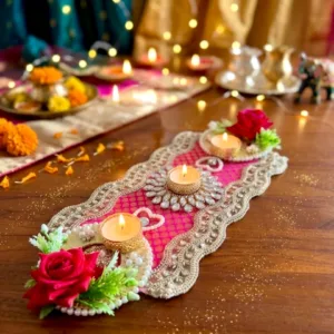 Exclusive Pink rose table decor mat