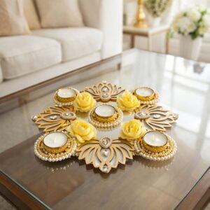 White lotus decorative rangoli