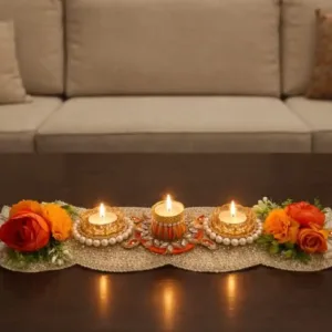 Exclusive Golden & orange table runner