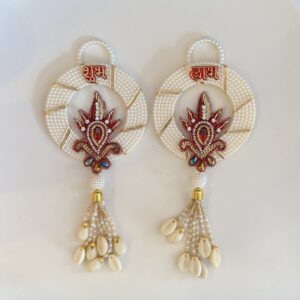 traditional maroon diya shubh labh