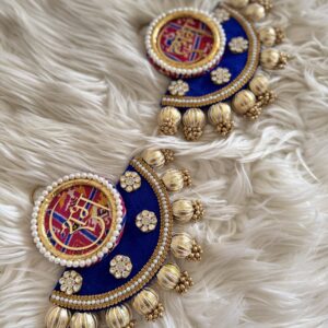 royal blue with patola print shubh labh