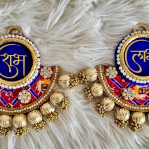 Royal blue with pink patola print shubh labh