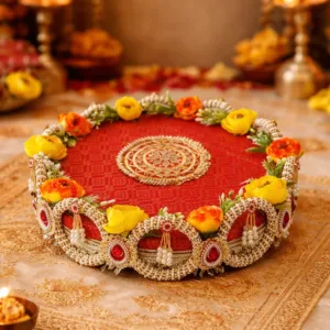 Royal Red banarasi Singhasan