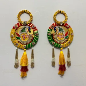 colourful acrylic peacock shubh labh