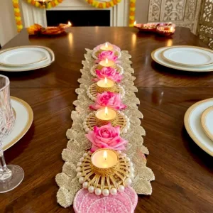 Long pink Rose table runner