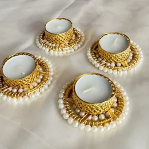 golden pearl tealight holders (1 piece)