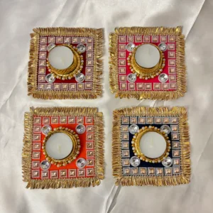 Square crystal tealight holders (1 piece)