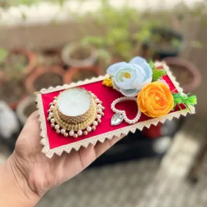 Rectangular floral tealight holder (1 piece)