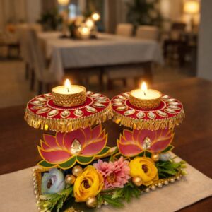 Standing Two-Step Floral Tealight Holder