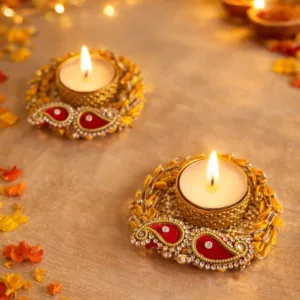 Elegant yellow tealight holders (1 piece)