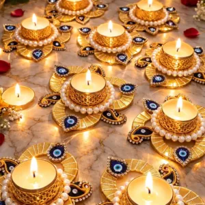 Unique evil eye triangular tealight holder (1 piece)