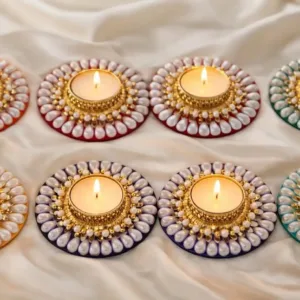 Mirror & Pearl Tealight holder (1 piece)