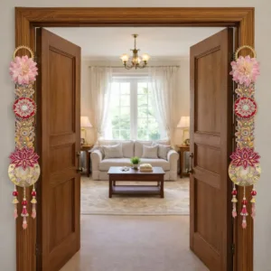 Exclusive pink lotus designer hangings (pair)