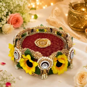 Maroon sunflower multipurpose platter