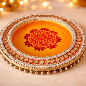 Wooden Resin puja Thali