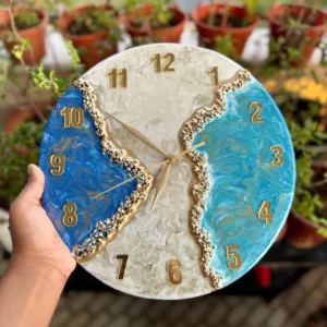 Wave Horizon Wooden Resin Wall Clock