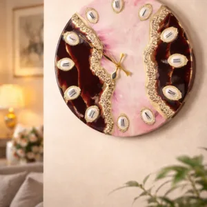 Blush Royale Wooden Resin Wall Clock
