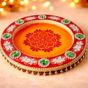 Wooden Resin puja Thali