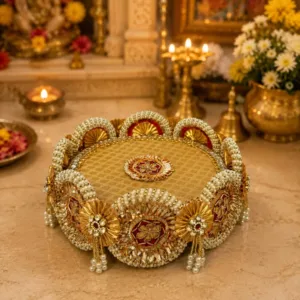 Golden gota patti multipurpose platter