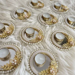 Exclusive Mirror & Pearls Tealight Holder (1 piece)