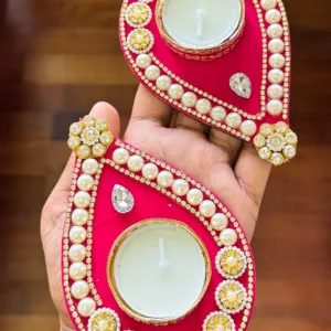 Rani Pink drop shape tealight holder (1 piece)