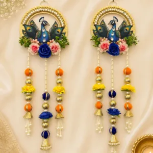 Floral Peacock hangings (pair)