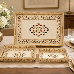 Ivory Royale Tray Set (set of 3 pcs)