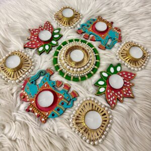 Decorative Lotus & Elephant Rangoli