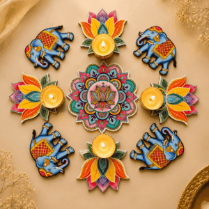 Lotus Elephant Rangoli Hamper
