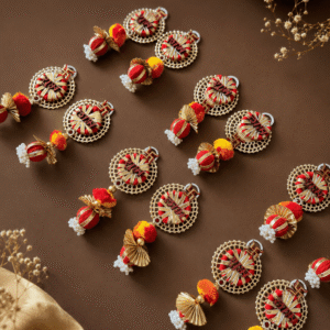 Red small festive Shubh Labh