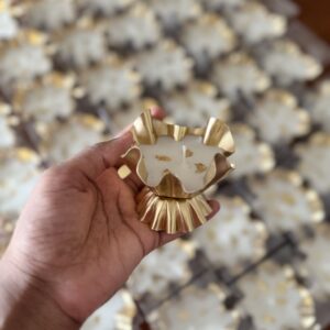Wavy Gold Candle