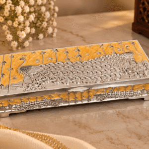 Peacock German Silver Dry Fruit Box/Jewellery Box
