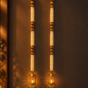 Classic Gold Mogra Lantern Hanging (pair)