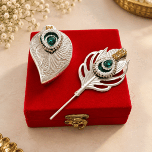 German Silver Roli Chawal Box with Tilak Stick
