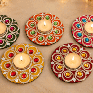 Festive Pearl Glow Tealight Holders
